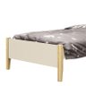 Cama Solteiro Simba Areia Fosco com Pés Madeira Natural e Colchão D20 - Reller Móveis - 3