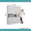 Ver imagem 3 de Cozinha Milla Nest 9 Portas 3 Gavetas MDF 190cm Branco Móveis Carraro