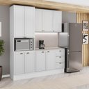 Ver imagem 1 de Cozinha Milla Nest 9 Portas 3 Gavetas MDF 190cm Branco Móveis Carraro