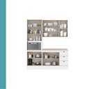 Ver imagem 2 de Cozinha Milla Nest 9 Portas 3 Gavetas MDF 190cm Branco Móveis Carraro