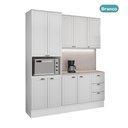 Ver imagem 4 de Cozinha Milla Nest 9 Portas 3 Gavetas MDF 190cm Branco Móveis Carraro