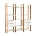 Ver imagem 2 de Guarda Roupa Closet Industrial Modulado 3 Peças 4 Gavetas 217,2cm 100% MDF Branco/Freijó/Off White
