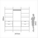 Ver imagem 4 de Guarda Roupa Closet Industrial Modulado 3 Peças 4 Gavetas 217,2cm 100% MDF Branco/Freijó/Off White