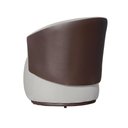 Ver imagem 6 de Kit 2 Poltronas Organica Beatriz Suede Branco C/ Composê Corano Marrom - Lm Decor