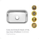 Ver imagem 2 de Cuba de Embutir Basic 47 Bl em Aço Inox 47x30cm 94083556 Tramontina