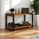 Ver mais imagens de Sapateira Multiuso Industrial Atenas de Metal 2 Prateleiras Mdf:preto-nature