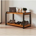 Ver imagem 1 de Sapateira Multiuso Industrial Atenas de Metal 2 Prateleiras Mdf:preto-nature