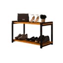 Ver imagem 2 de Sapateira Multiuso Industrial Atenas de Metal 2 Prateleiras Mdf:preto-nature