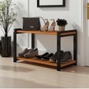 Ver imagem 3 de Sapateira Multiuso Industrial Atenas de Metal 2 Prateleiras Mdf:preto-nature
