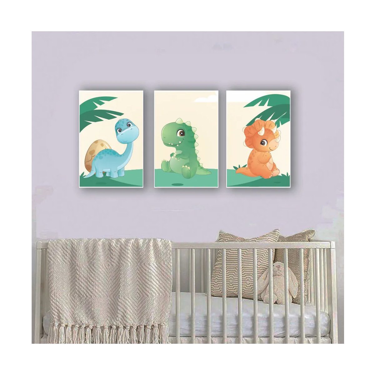 Quadros Decorativos quarto Infantil Dinossauro Baby - 3