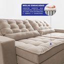 Ver imagem 2 de Sofá Retrátil e Reclinável 2,92m Molas Ensacadas Belle Boucle Bege Claro Cama Inbox