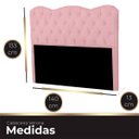 Ver imagem 6 de Cabeceira Casal Estofada para Cama Box Verona Veludo Rosa Bebe