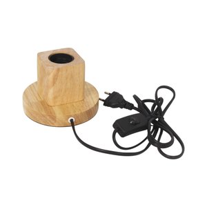 Luminária de Mesa Abajur de Madeira Quadrado 1E27 8,5cm DS2358 Delis