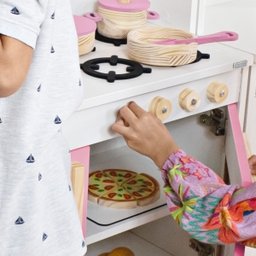 Cozinha Grande Infantil de Mdf com Máquina de Lavar e Geladeira - Rosa - 3