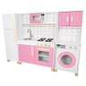 Cozinha Grande Infantil de Mdf com Máquina de Lavar e Geladeira - Rosa - 1