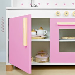Cozinha Grande Infantil de Mdf com Máquina de Lavar e Geladeira - Rosa - 2