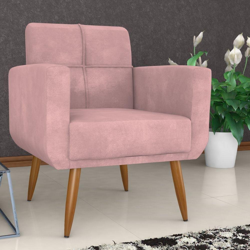 Turke Rosa Poltrona Decorativa Juan Veludo Turkey Rosa | MadeiraMadeira