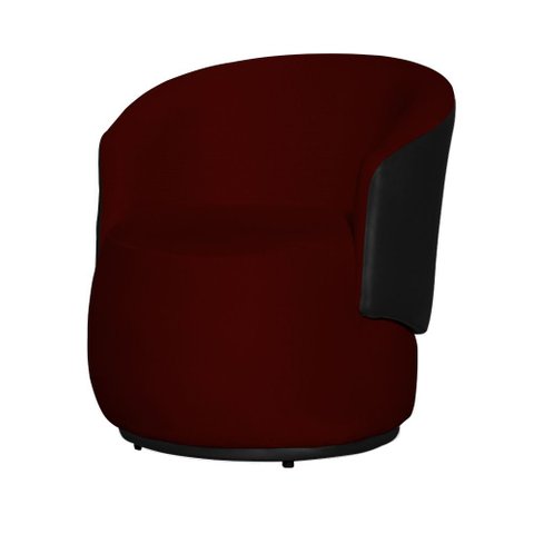 Poltrona Beatriz Orgânica 73cm Compose Corino Marrom/ Suede:bordo