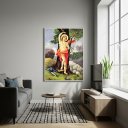 Ver imagem 2 de Quadro Decorativo São Sebastião Árvore - 70x50cm:moldura Branca