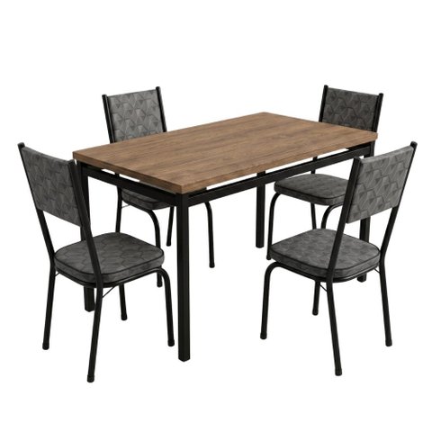 Conjunto de Mesa Sala de Jantar Atlanta 4 Cadeiras Diana