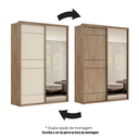 Ver imagem 6 de Guarda-Roupa Solteiro Qualita 2 Portas 3 Gavetas com Espelho 100% Mdf Carvalho/Off White - Belmax