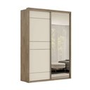 Ver imagem 5 de Guarda-Roupa Solteiro Qualita 2 Portas 3 Gavetas com Espelho 100% Mdf Carvalho/Off White - Belmax
