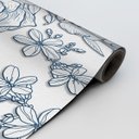 Ver imagem 2 de Adesivo de Porta - Floral Relevo Azul