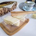 Ver imagem 2 de 3 Manteigueiras de Bambu com Tampa Plástica Lyor 19x12,5x6cm Queijeira Mesa Posta