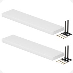 Kit 02 Prateleiras Suporte Embutido 60x14x3cm Branca Conceito - 8