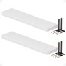 Kit 02 Prateleiras Suporte Embutido 60x14x3cm Branca Conceito - 8