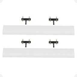 Kit 02 Prateleiras Suporte Embutido 60x14x3cm Branca Conceito - 6