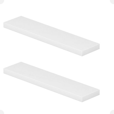 Kit 02 Prateleiras Suporte Embutido 60x14x3cm Branca Conceito