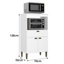 Ver imagem 2 de Balcão 2 Fornos 70 Cm 2 Portas e 1 Gaveta Moderna Branco -thb