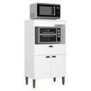 Ver imagem 1 de Balcão 2 Fornos 70 Cm 2 Portas e 1 Gaveta Moderna Branco -thb