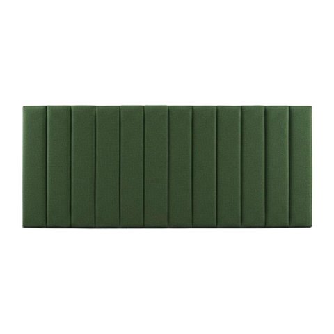 Cabeceira Cama Casal Queen Estofada Gomos 170cm X 121cm Linho Veludo Cor:linho Moderno Verde