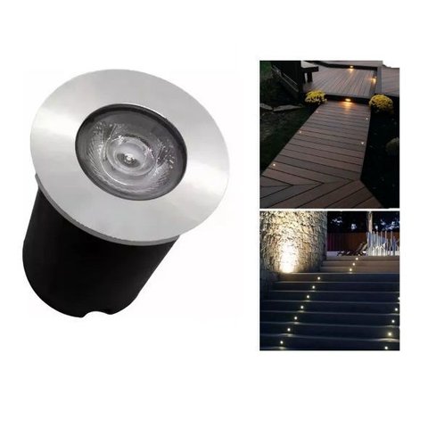 Embutido Solo 1w Balizador Led Blindado Ip67 Inox Spot Chão Piso