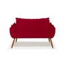 Poltrona Luxo Namoradeira Opala Sala Quarto - Balaqui Decor Cor:Vermelho - 3