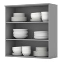 Ver imagem 2 de Armário Aéreo 2 Portas de Vidro 80 cm Americana Cinza – Henn