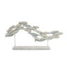 Escultura Decor Cardume Peixes Poliresina Branco e Azul 60cm - 1