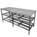Ver imagem 1 de Mesa Aço Inox Industrial 140x70x90 cm Prateleira Dupla Fenestrada Nortinox