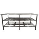 Ver imagem 5 de Mesa Aço Inox Industrial 140x70x90 cm Prateleira Dupla Fenestrada Nortinox