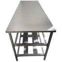 Ver mais imagens de Mesa Aço Inox Industrial 140x70x90 cm Prateleira Dupla Fenestrada Nortinox