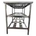 Ver imagem 6 de Mesa Aço Inox Industrial 140x70x90 cm Prateleira Dupla Fenestrada Nortinox