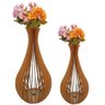 Vaso de Chão Decorativo Grande Gotas de Orvalho Mdf:mdf Cru/kit com 2 - 90x40cm e 75x40cm - 1