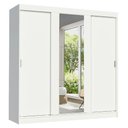 Ver imagem 2 de Guarda-Roupa Casal Madesa Reno 3 Portas de Correr com Espelho Branco Cor:Branco