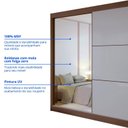 Ver imagem 7 de Guarda-Roupa Casal com Espelho 100% MDF 2 Portas Correr 6 Gavetas Castanho/Off White Coliseu