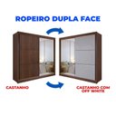 Ver imagem 6 de Guarda-Roupa Casal com Espelho 100% MDF 2 Portas Correr 6 Gavetas Castanho/Off White Coliseu
