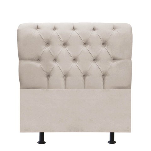 Cabeceira Estofada Cama Box Solteiro 90cm París Corino Bege- Mabe Magazine