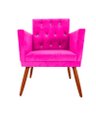 Ver imagem 3 de Kit Quarto Cabeceira de Cama e Calçadeira Baú e Poltronas Botão de Strass Suede Pink