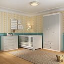 Ver imagem 2 de Quarto de Bebê Completo Berço Americano 3 em 1 Colchão Encanto Multimóveis Mp4605 Branco/off